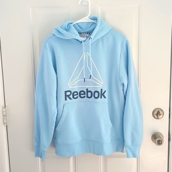 Reebok blue pullover oversized hoodie sweatshirt in good used condition size S - Picture 1 of 6